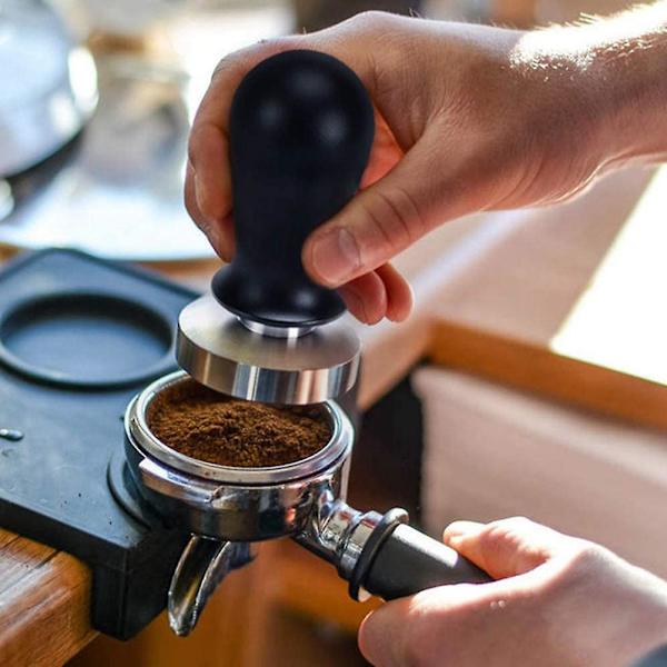 Kalibrerad Espresso-Tamp med Fjäderbelastad Elastisk Kaffetamp i Rostfritt Stål för Malet Kaffe
