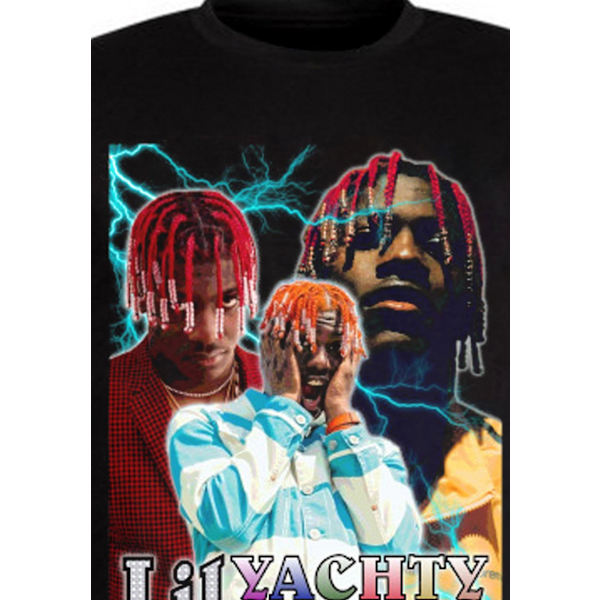 Lil Yachty Retro 90'er Sort T-shirt M