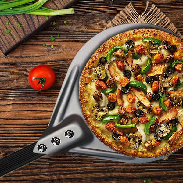 Vänd pizza med 8\" rund pizzapade i aluminium, 23,6\" totalt, ingång till utomhuspizzaugn