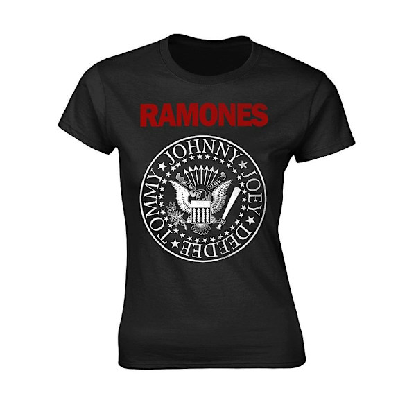 Ramones Rød Tekst Seal Logo T-shirt S