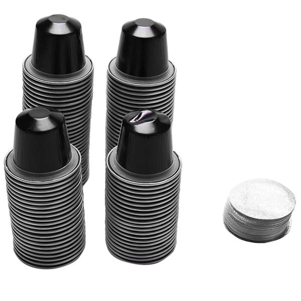 100 Set Refyllbara Kaffe Kapsel Koppar Engångs Pods för Automatisk Kaffemaskin Matförpackning caf