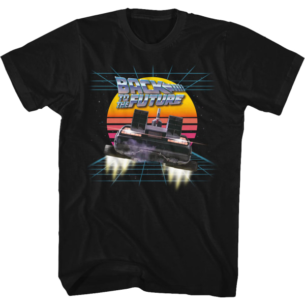 Retro DeLorean og Solnedgang Tilbage Til Fremtiden T-shirt M