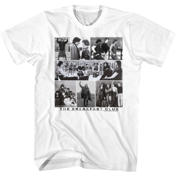 Sort og Hvid Collage Breakfast Club T-Shirt S