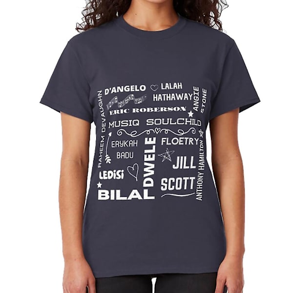 90-talls Neo Soul Ikoniske Musikkartister Hvit Design T-skjorte XL