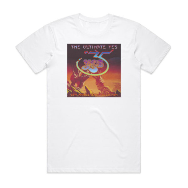Yes The Ultimate Yes 35-årsjubileums samlingsalbumomslag T-shirt Vit M