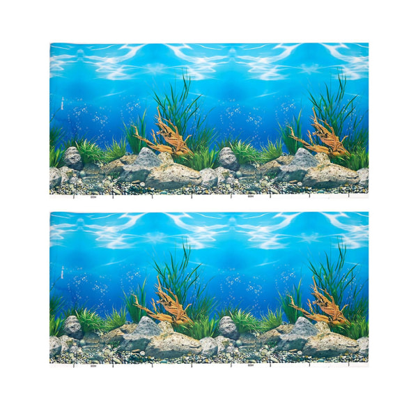 2X akvarium bakgrundspapper HD-bild 3d tredimensionell akvarium tapet bakgrundsmålning