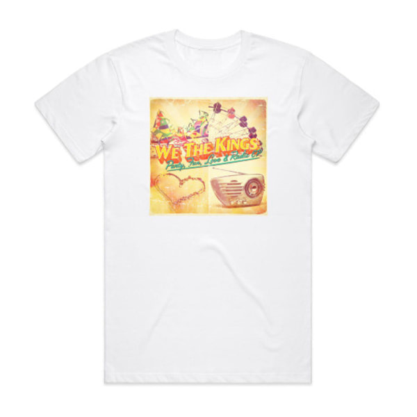 We the Kings Party Fun Love Radio Ep Album Cover T-Shirt Vit L