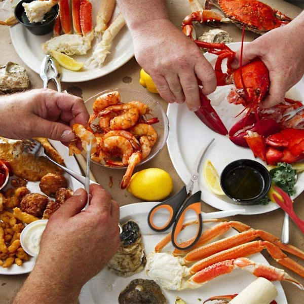 12 Dele Seafood Kit, Rustfrit Stål Krabbeben Knusere & Gaffel Nøddeknuser Sæt Skaldyr