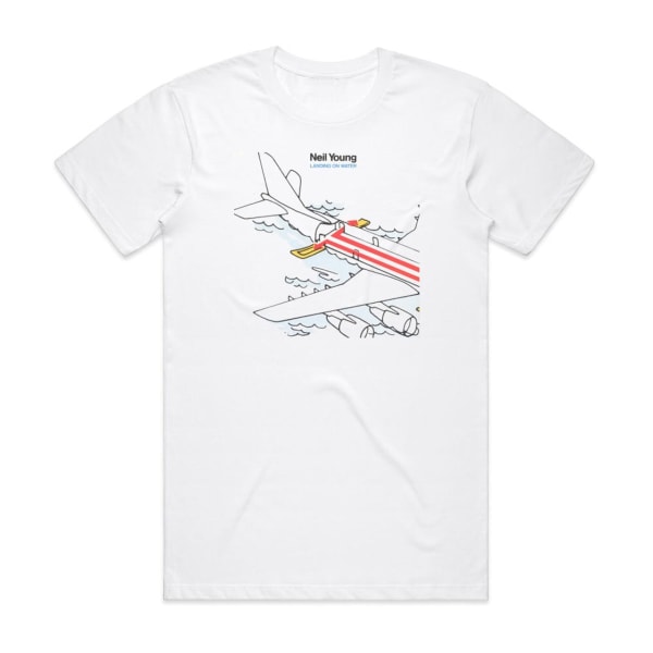 Neil Young Landing On Water Album Cover T-shirt Vit XXL