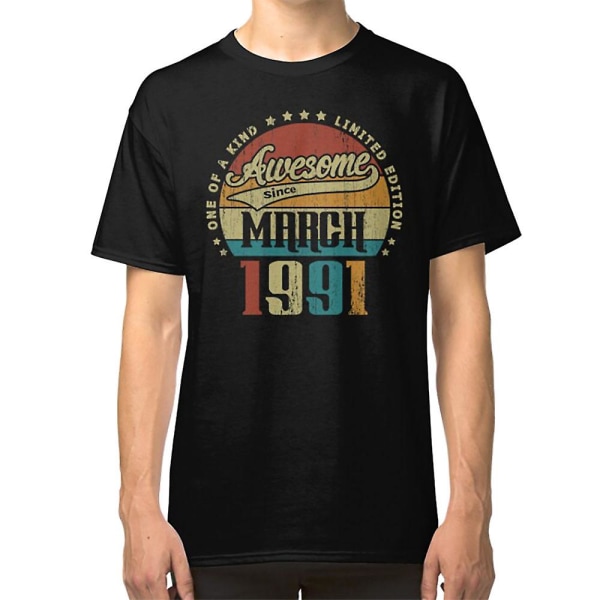Vintage Mars 1991 Unik Awesome Sedan Mars 1991 30-årsdagspresent 30 År Gammal T-shirt XXXL