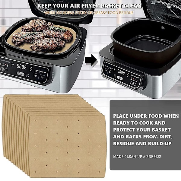 150 st Ninja Food Grill 5 i 1 Ag301 Luftfritöspapper Luft Hål Luftfritös Bakplåtspapper