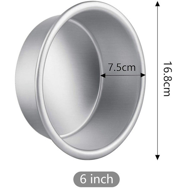 4-pack runda kakformar, non-stick, djupa, med fast botten