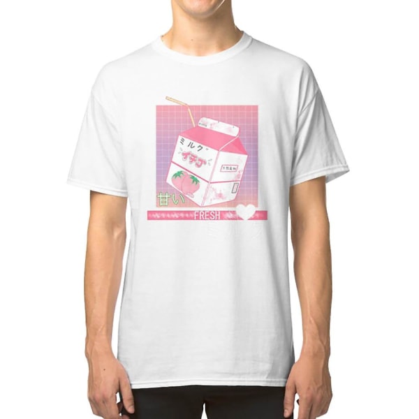 90'er Japansk Otaku Stilfuld Æstetisk Mælke T-shirt S