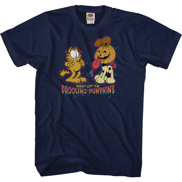 Garfield T-shirt med 'Night Of The Drooling Pumpkins' XXL