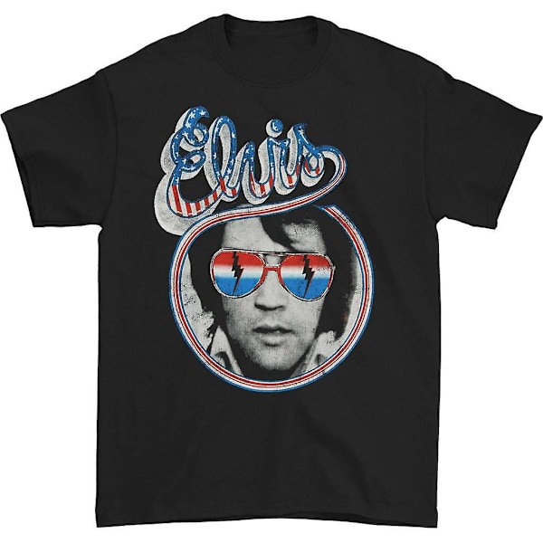 Elvis Presley Röd, Vit, Blå Foto T-shirt XL