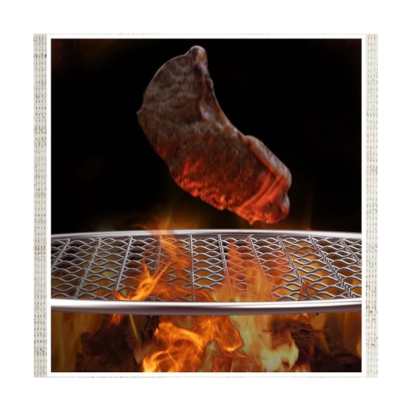 Udendørs rund grillgrill grill non-stick pizzanet picnic tykkere foldbar bærbar gryde bar