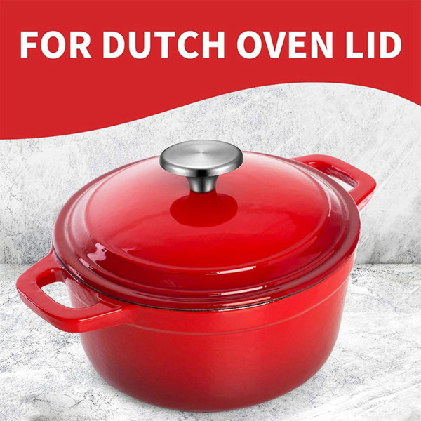 Set med 8 Dutch Oven-knappar i rostfritt stål, ersättningsknappar för kastrulllock, passar Ardille Cresset, Lodge