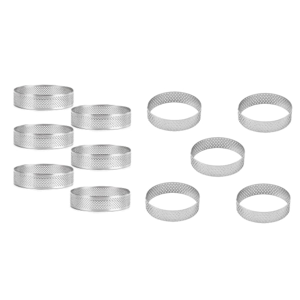 11 st. Rostfritt Stål Äggring, Värmebeständig Perforerad Kake Mousse Ring, Kake Ringform, 6cm &