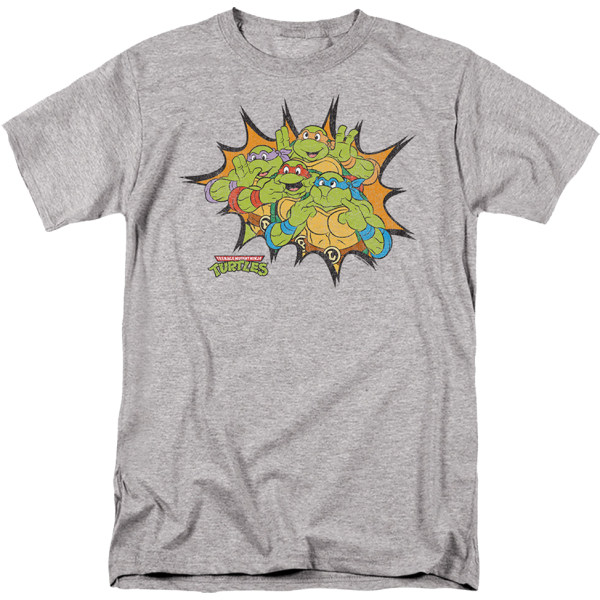 Sjove Ansigter Teenage Mutant Ninja Turtles T-Shirt L