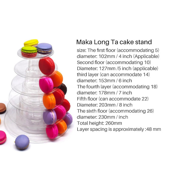 10-vånings Cupcakesställ, Rund Macaron Tower Ställ, Bröllop Födelsedag Transparent Tårta Display Ställ