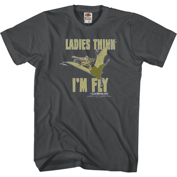 T-shirt för damer tror att jag är Fly Land Before Time M