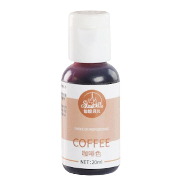 20ml Högkoncentrerad Livsmedelsfärg Lätt att Blanda Ätbara Tårta Dekoration Marsipan Färgning för Födelsedag Qinhai Coffee