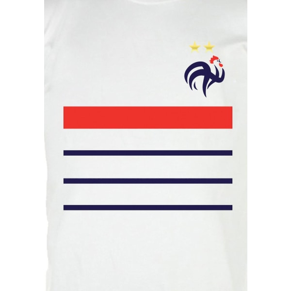 VM-T-skjorte Blanc Equipe De France Fotball Coq 2 Stjerner XXL