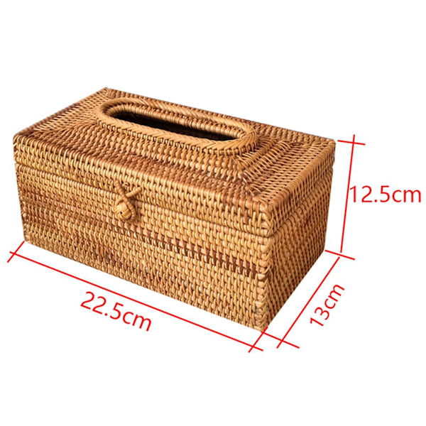 2X Papirholder Rattan Vevboks Elegant Hjemmedekor Håndlaget Skrivebord Vevboks Serviettgate