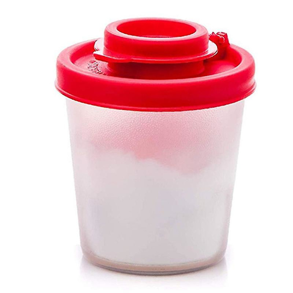 Medelstora salt- och pepparkvarnar, fuktsäkra, saltkvarnar med röda lock, lufttäta i plast