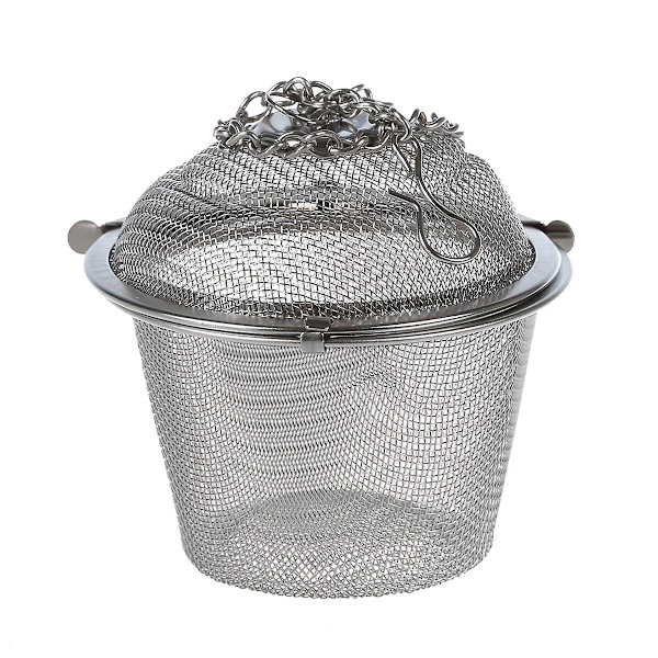 3 stk. Te-sil med rustfritt stål, låsbare te-kryddernett, urteball, diameter 6 cm, med praktisk teball 4,5 cm