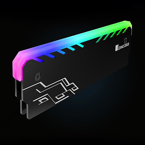 Jonsbo 2 stk. RAM Køler med Skiftende RGB Lys, Sort