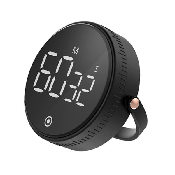 Kök Klocktimer Nedräkning Stoppur LED Skrivbordsväckarklocka Kök Magnetisk Digital Timer (Svart)