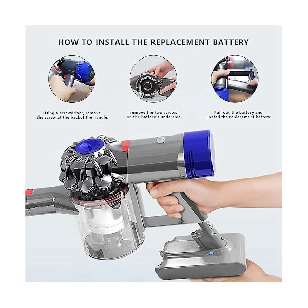 Reservedel V7 Batteriadapter + Børste + Skruetrækker 21.6v til V7 Animal/Extra/Absolute/Trigger/Allergy Støvsuger