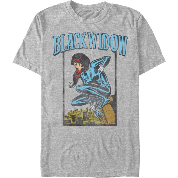 Black Widow Lurkende Pose Marvel Comics T-Shirt Ny XXL