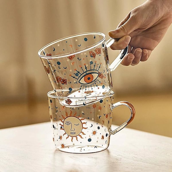 500ml Kreativ Proportion Glas Morgenmad Kop til Par - Sol
