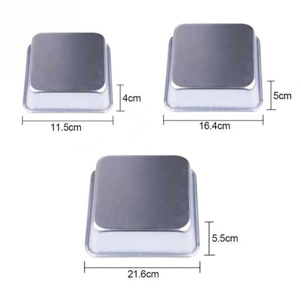 2 st 4 tum Aluminiumlegering Mousse Kvadratisk Kakform Bakplåt Dekorativa Bakverktyg