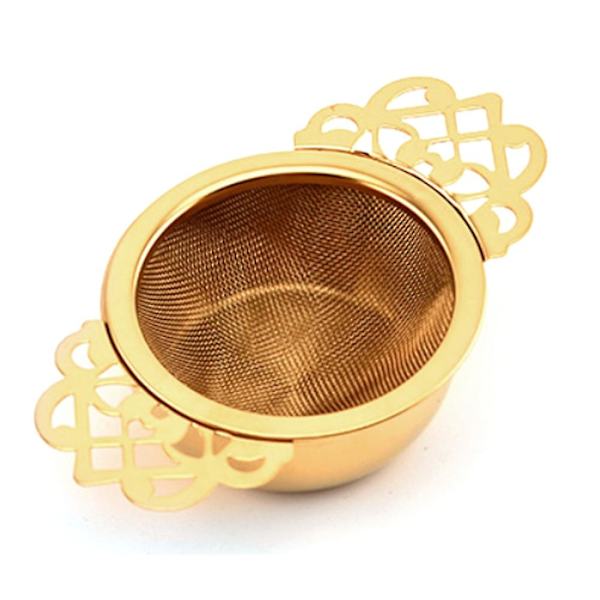 Rustfrit Stål Te-si, med Drypbakke, Nem Rengøring Flip Blad Hængende Infuser Si Køkken
