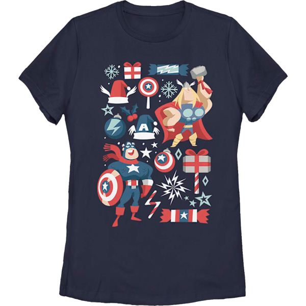 Naisten Captain America ja Thor Marvel Comics Joulupaita Uusi S