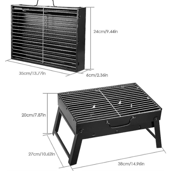 Foldbar Grillbord i Rustfrit Stål til Udendørs Rygning Bbq Stripes