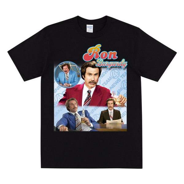 RON BURGUNDY Hyllning T-shirt Black M