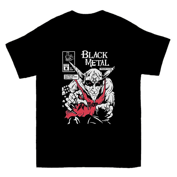 Svart metall T-skjorte XL