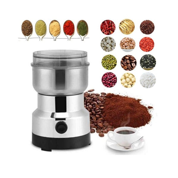 Elektrisk Kvern for Kaffe og Pepper, Bærbar Hjemmekvern, Rustfritt Stål, Kjøkkenkvern