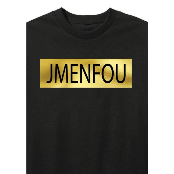 Jmenfoujmenfiche Sort T-shirt Klassisk Kasse Guld XL