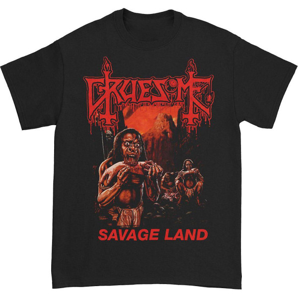 Gruesome Savage Land Musta T-paita S