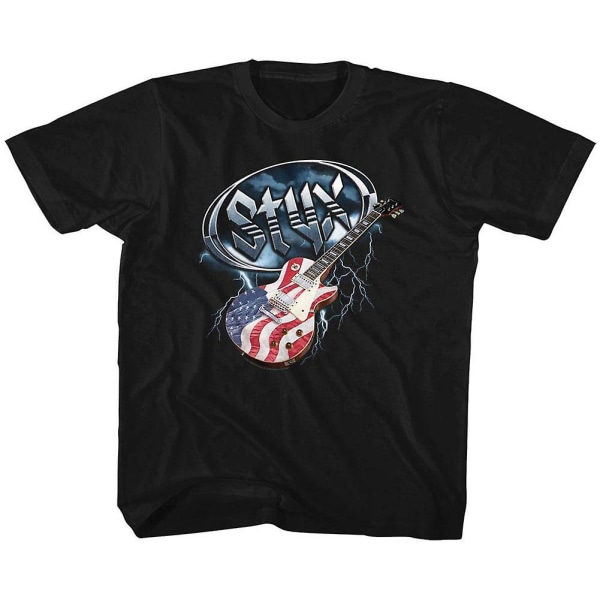 Styx Flag Guitar Ungdom T-shirt L
