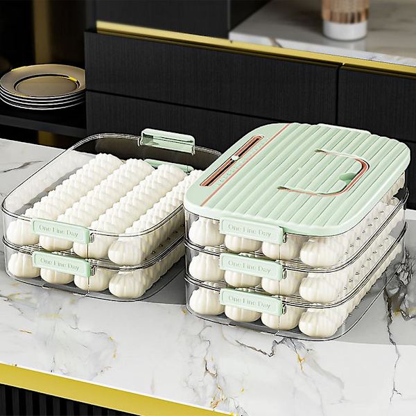 Kjøkkenutstyr Organizer Dumpling Oppbevaringsboks Kjøleskap Matkvalitet Dumpling Fryserboks