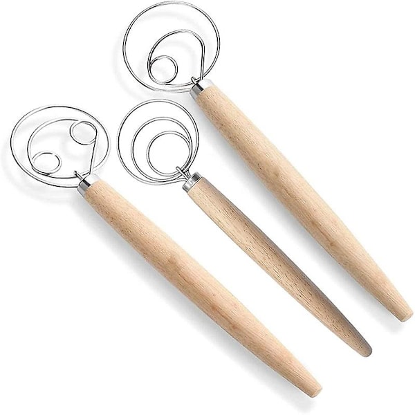 Dansk Dejgmixer Brødmixer, 3 stk. Rustfrit Stål Hollandsk Kage Dessert Brød Pizza