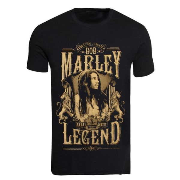 Bob Marley T-Shirt til Mænd Rundhals Rebel Legend M