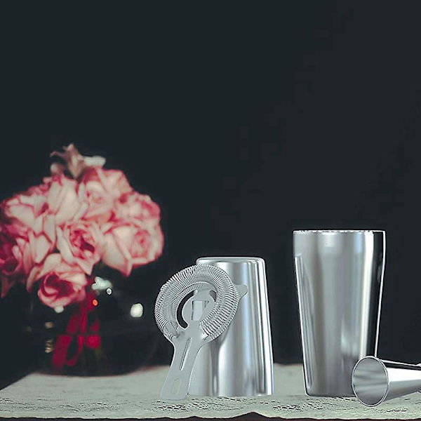 Cocktail Shaker -setti: Ammattimainen Boston Shaker, Cocktail-siivilä ja Jig-setti. 4 osaa premium