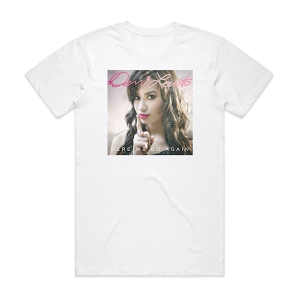 Demi Lovato Here We Go Again Album Cover T-shirt Hvid XL